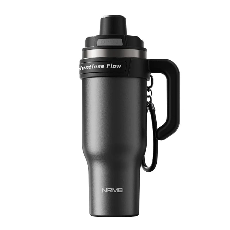 Ceramic Inner Insulated Tumbler Cold Large Water Bottle Car Cup  with Handle Straw Multipurpose Fitness