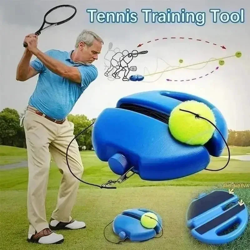 1WTennis Trainer with 1Pc Tennis Ball for Beginner, Tennis Rebounder Set for Self Training, Auxiliary Training Equipment