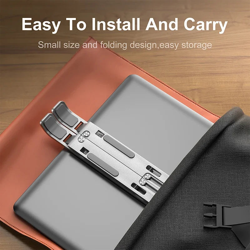 Adjustable Foldable Aluminum Alloy Laptop Stand, Portable Lifting Cooling Non-Slip Notebook Computer Holder Bracket