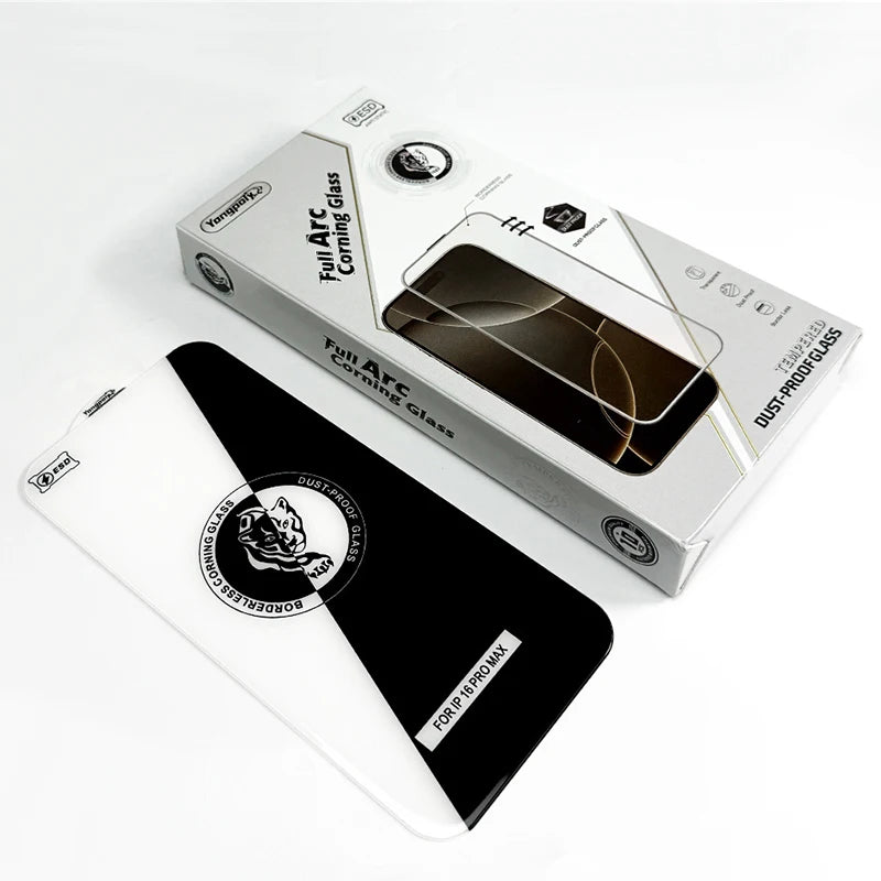 3pcs Borderless Corning Tempered Glass HD AF ESD Screen Protector Film For iPhone Duo 18 Pro Max 17 Air 17E 16 Plus 15 14 13