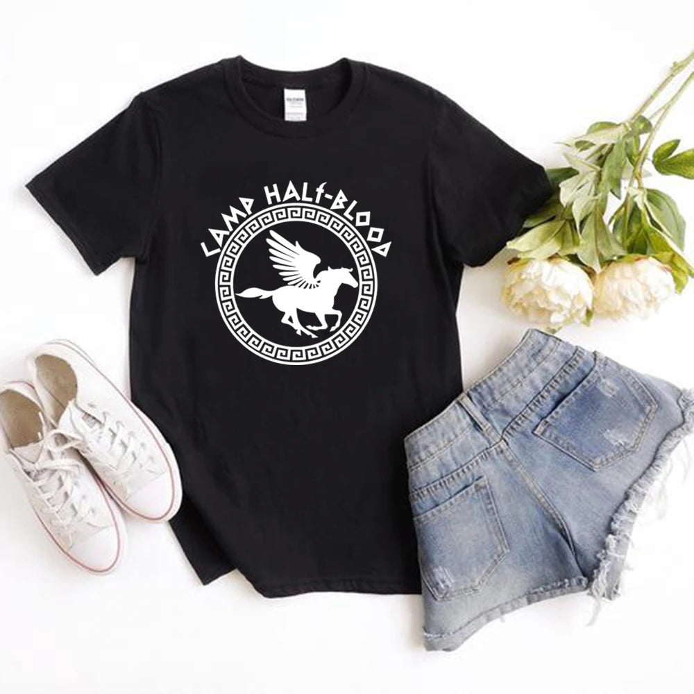 Camp Half Blood T Shirts Fall Training Camp Game Tshirt Halloween Magical Gift Percy Jackson Shirt Unisex T-shirts Harajuku Tees