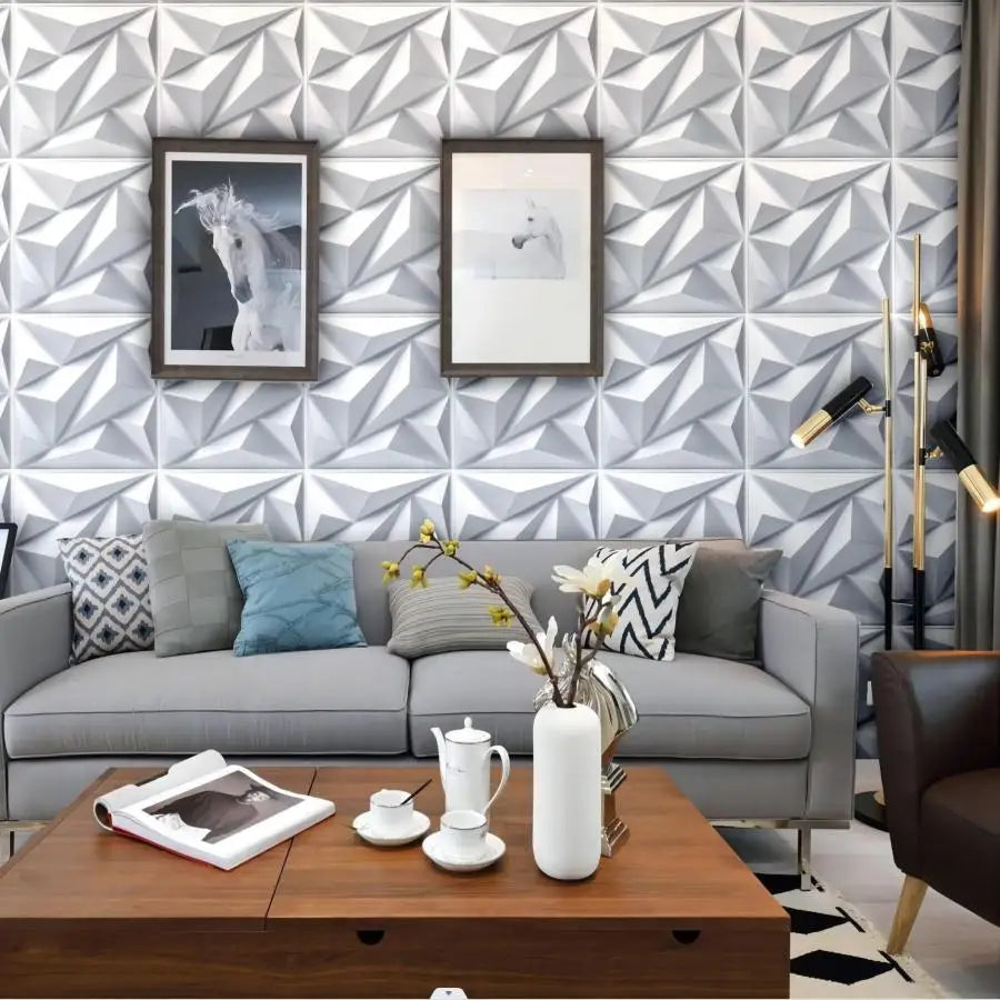 (pack of 12)Decorative 3D wall panel with diamond design, 30.48 cm x 30.48 cm