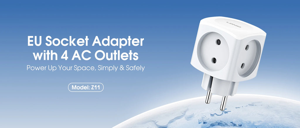 LDNIO Korea EU Plug Adapter 2500W Travel Adapter Converter High Quality Universal Socket AU US UK CN To EU KR 4.8 mm Wall Socket