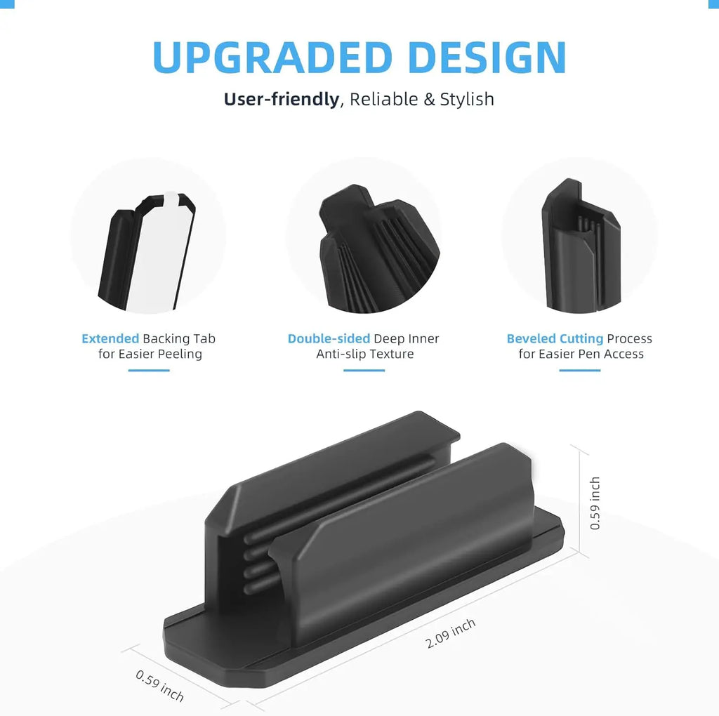 Anti Lost Self-adhesive Pencil Holder Soft Silicone Elastic Marker Pen Clips for Notebook Journals Whiteboards Fixed Stand