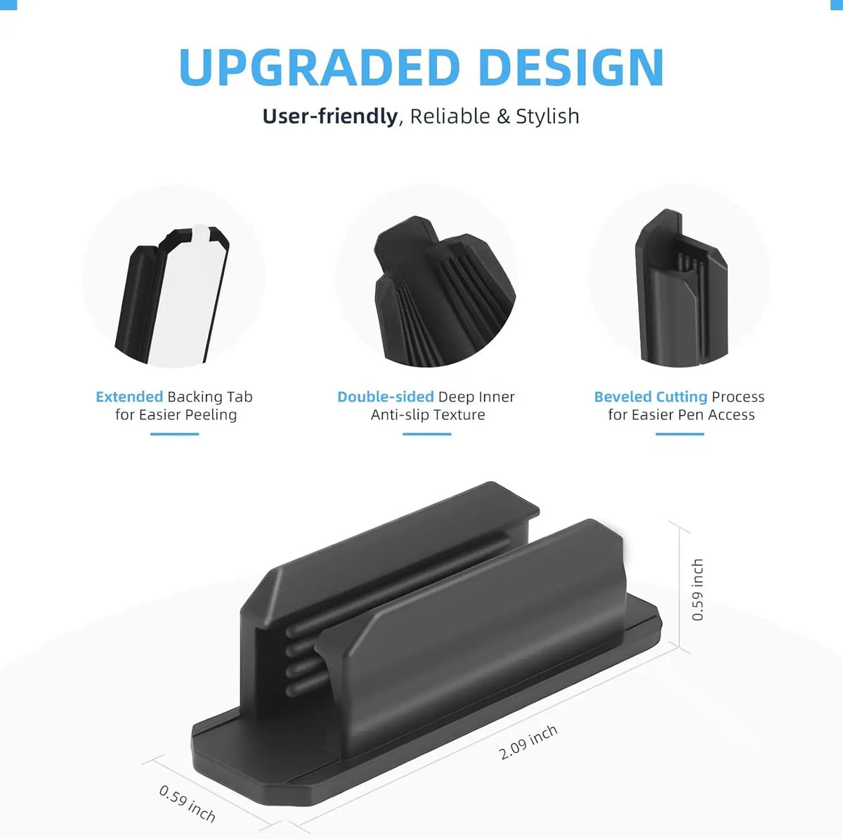 Anti Lost Self-adhesive Pencil Holder Soft Silicone Elastic Marker Pen Clips for Notebook Journals Whiteboards Fixed Stand