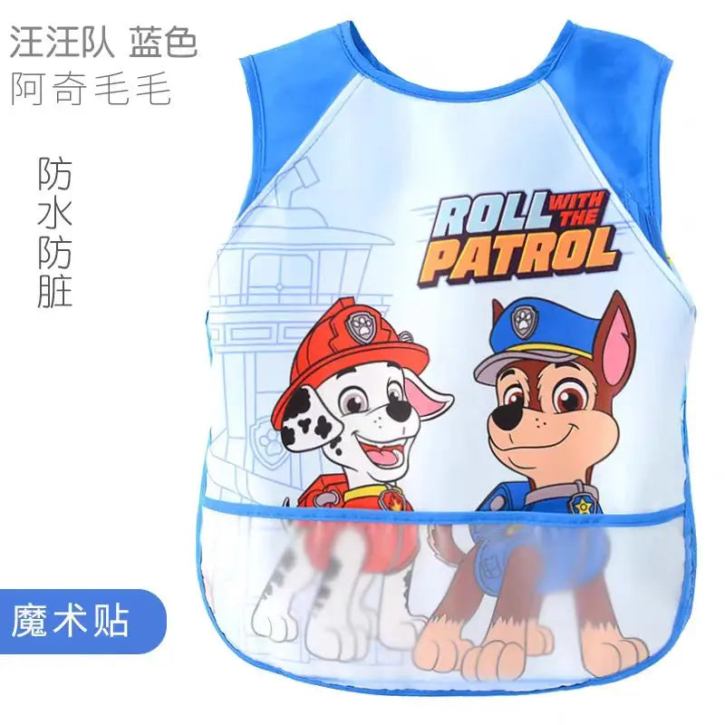 Genuine Paw Patrol Baby Bibs Colorful Cartoon Waterproof Bib Infant Eating Children Drawing Sleeveless Pocket Apron Self Feeding