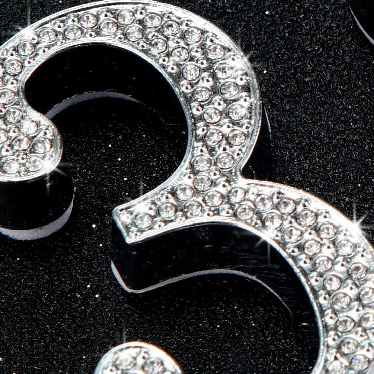 1PCS Metal House Number with Imitation Diamond Self-Adhesive Door Numbers for Apartment Hotel Home Mail Box Label Outddoor #0-9