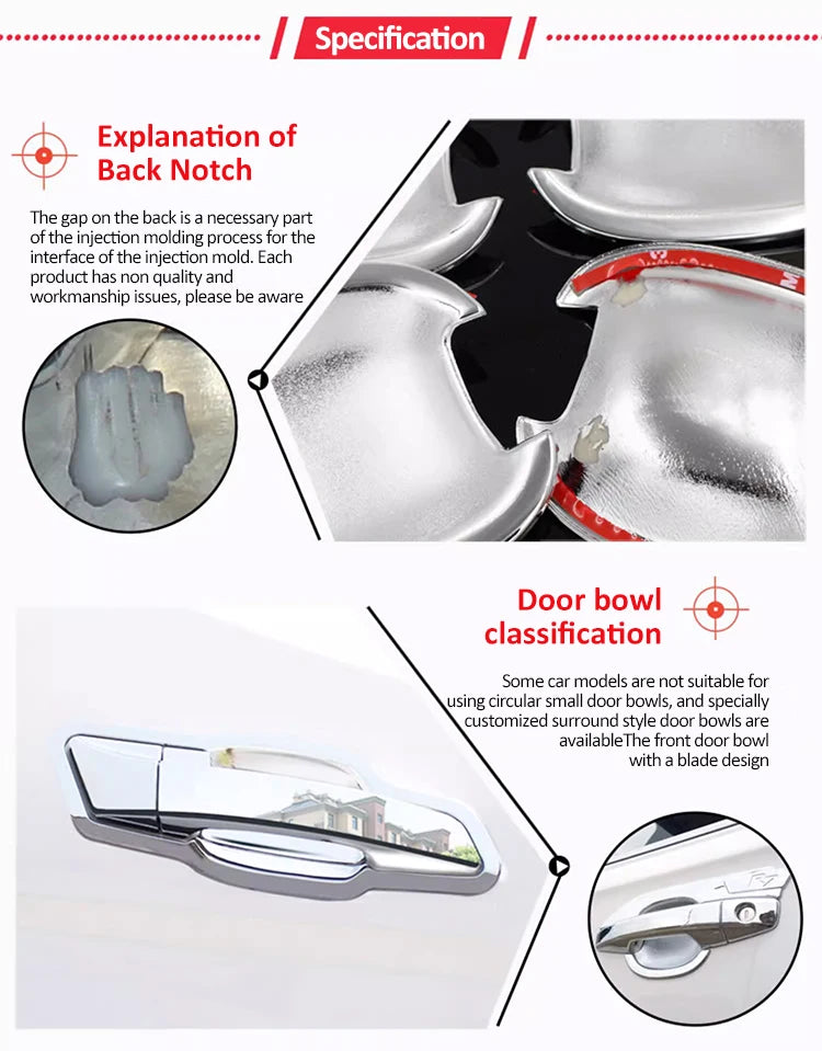 Car Door Handle Covers For Renault Megane II MK2 2003~2007 2008 Imitation Carbon Fiber Or Chrome Door Auto Stickers Accessories