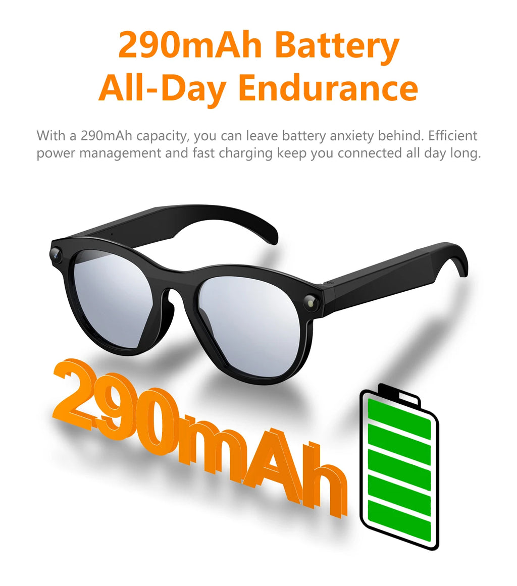 New Smart AI Glasses 500W Shooting Camera HD Photo Video Voice Call Translation Waterproof Bluetooth AI Motorcycle Glasses ﻿