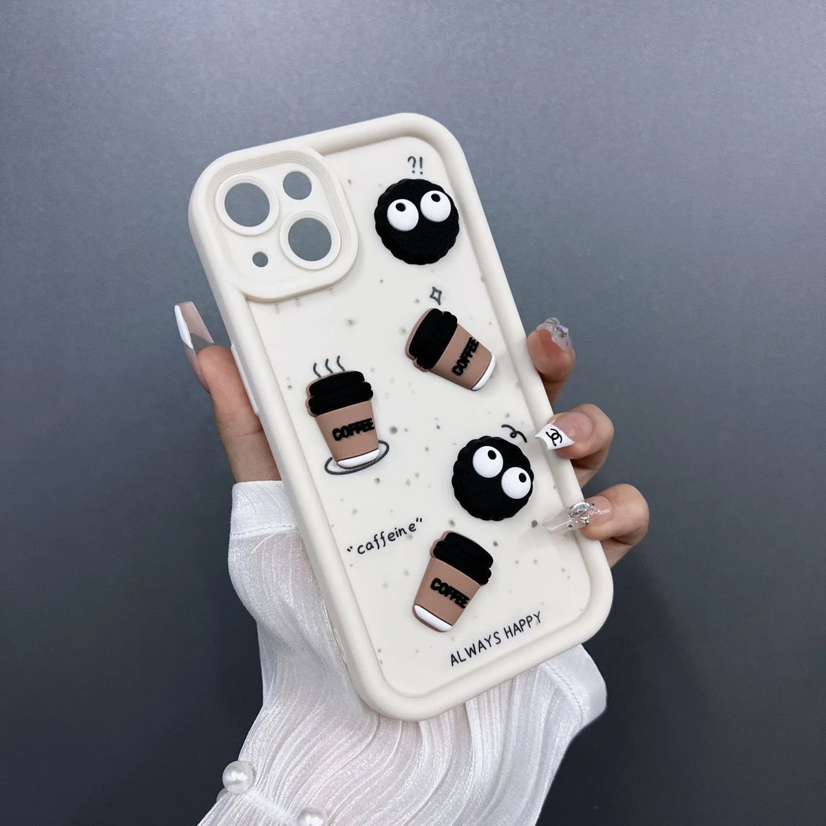 3D Coffee Toy Cartoon Multistep TPU Soft Phone Case for OPPO A60 A79 A78 A58 A38 A74 A54 A94 A76 A96 A57 A77S A15 A16 A17 A18