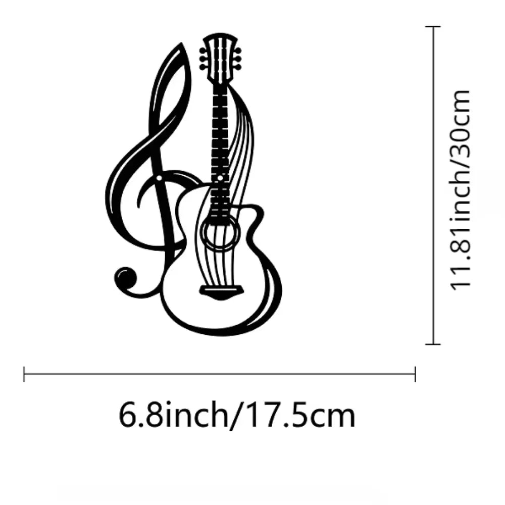 1 unidade de placa de parede em metal - Padrão de nota musical e violino. Decoração de parede em arte de ferro. Para jardim, cozinha, hotel e varanda. Decoração de casa