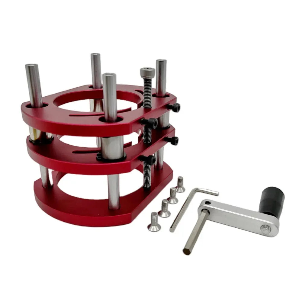 Precision Aluminum Router Lift Kit Hand Crank Router Plate Lifting System Woodworking Router Table Trimmer Engraving Machine