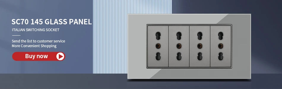 DELEFU Glass SC70 Panel 145mm Black Italian Standard USB C-type Fast Charging Wall Socket Switch TV Telephone CAT5 CAT6