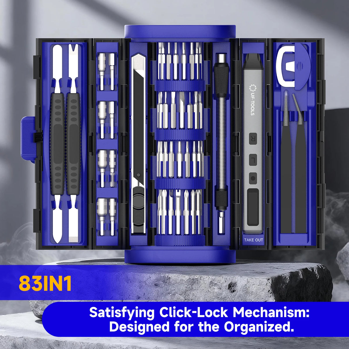 83 IN 1 Precision Electric Screwdriver Set Cordless 4 Levels Adjustable Comes Fill Light Rechargeable For IPhone Watch Camera PC