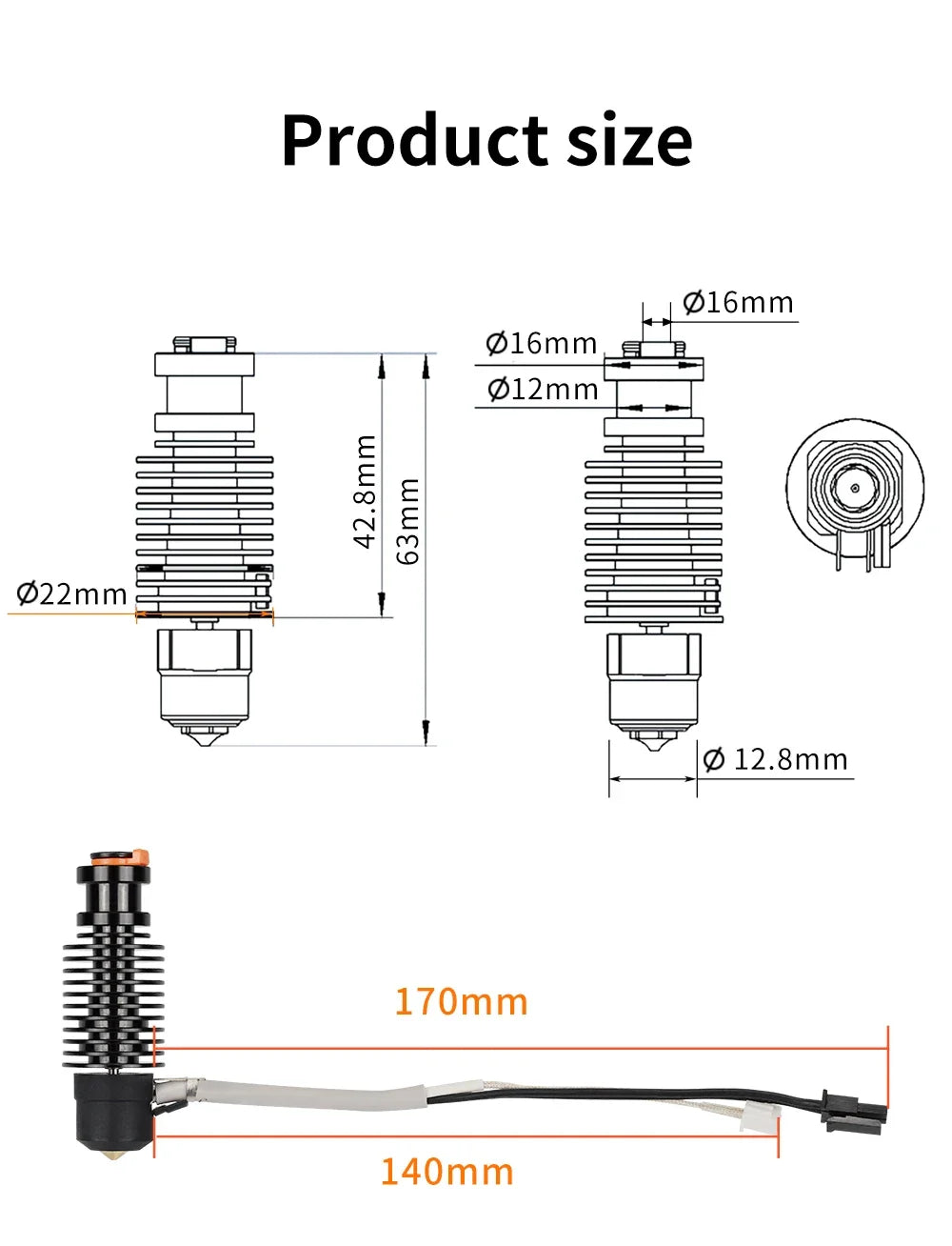 E3D V6 Hotend 24V 50W Ceramic Heating Core Print Head For Voron 2.4 Prusa DDB Extruder Ender 3 CR10 MK3S 3D Printer J-head