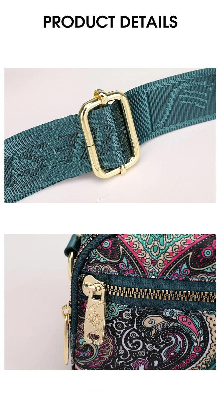 New Nylon Canvas Bag Large Bag Waterproof Shopping Bag Large Capacity Floral Shoulder Handbag Women Bag Mother Bag