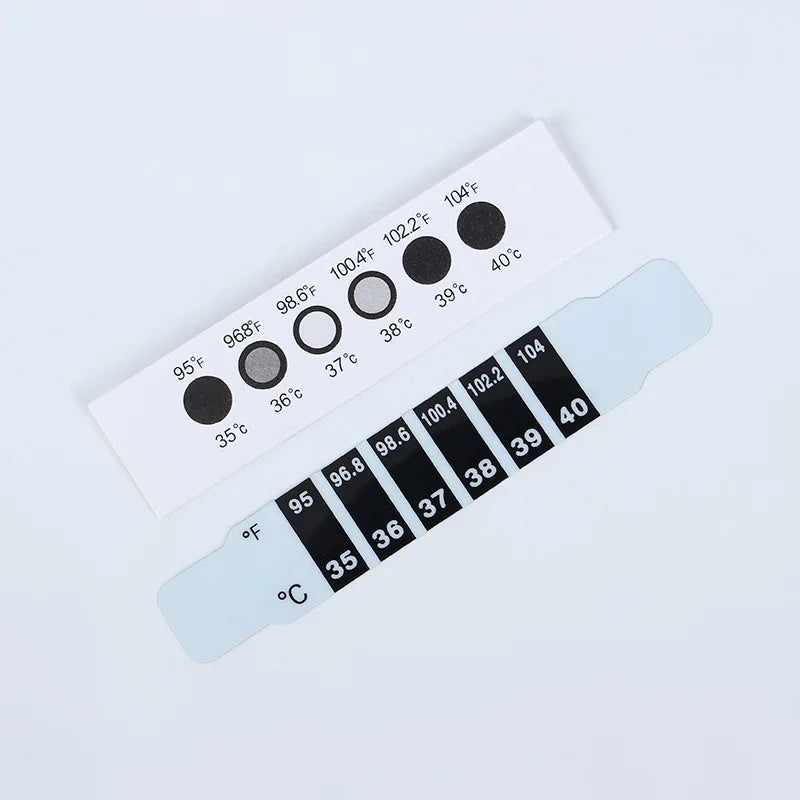 5pcs indoor frontal temperature stickers, reusable temperature stickers, temperature measuring stickers color-changing liquid cr