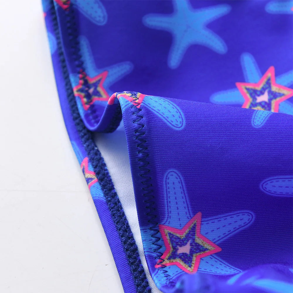 DXTON Girls 2 pcs Swimwear Suit Kids Flag Print Stars Stripe Swimsuit Children Bikini Sets for Summer Beachwear Bathing suit
