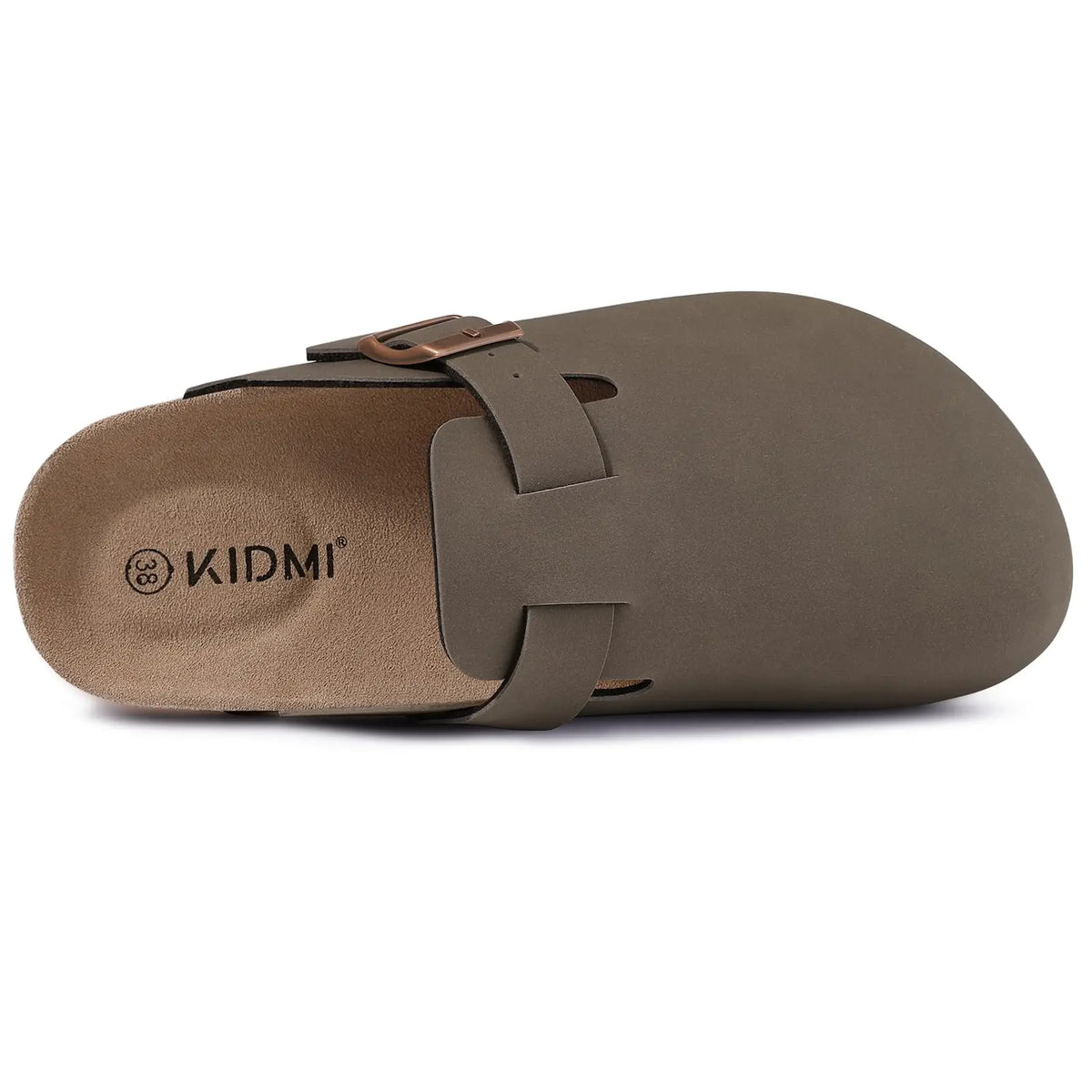 Kidmi Men's Cork Footbed Slide Sandal Slip On Sandals  Women Cork Sandals Nonslip Beach Sandals Female Adjustable Buckle Slides