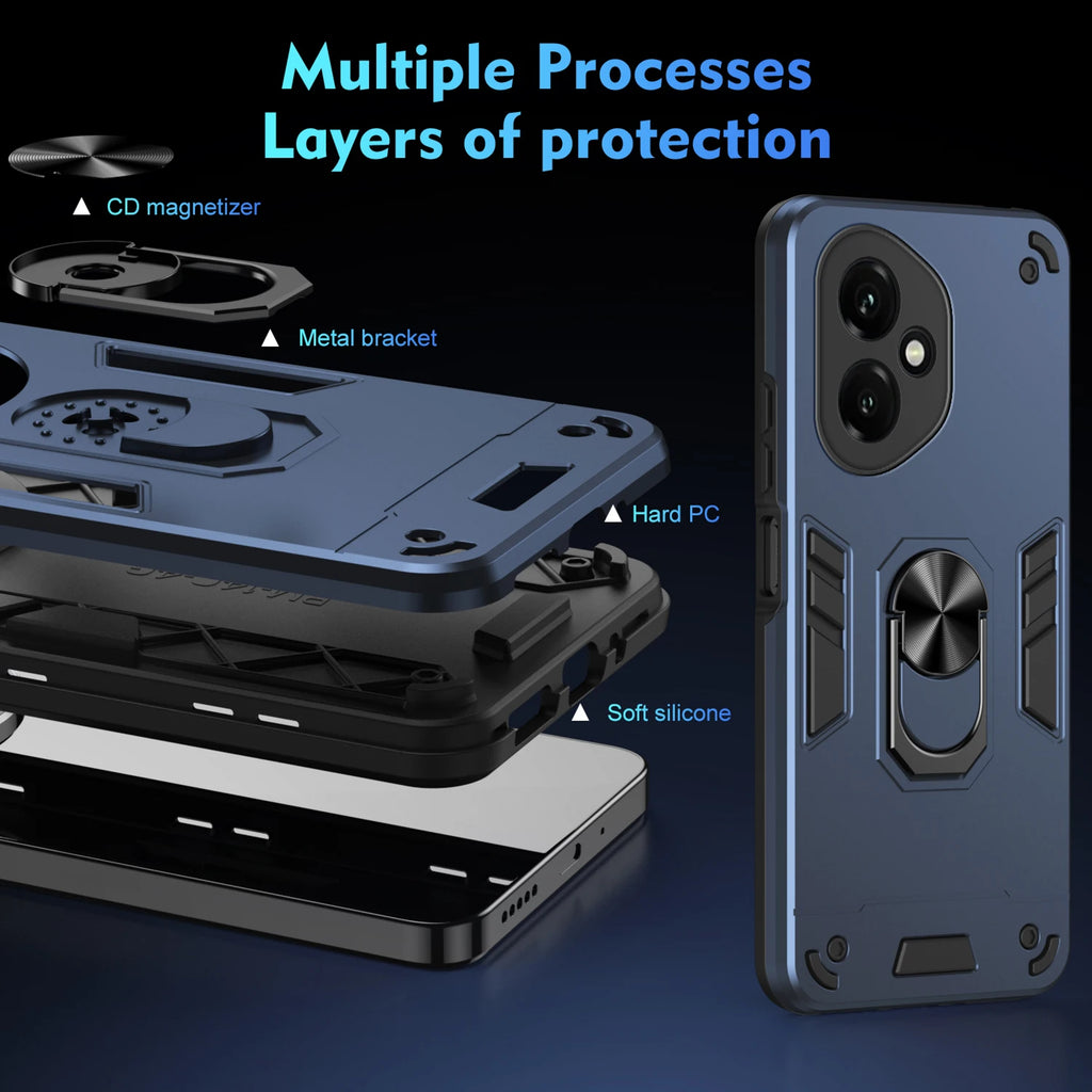 Military Armor Shockproof Case for Honor 400 Pro 400 Lite 5G Protective Cover Ring Stand Holder Fundas Coque