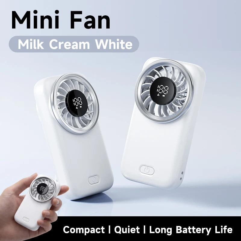 Mini Handheld Turbo Fan 100 Speed Portable USB Rechargeable with LED Digital Display 80000RPM Pocket Fan for Outdoor Travel