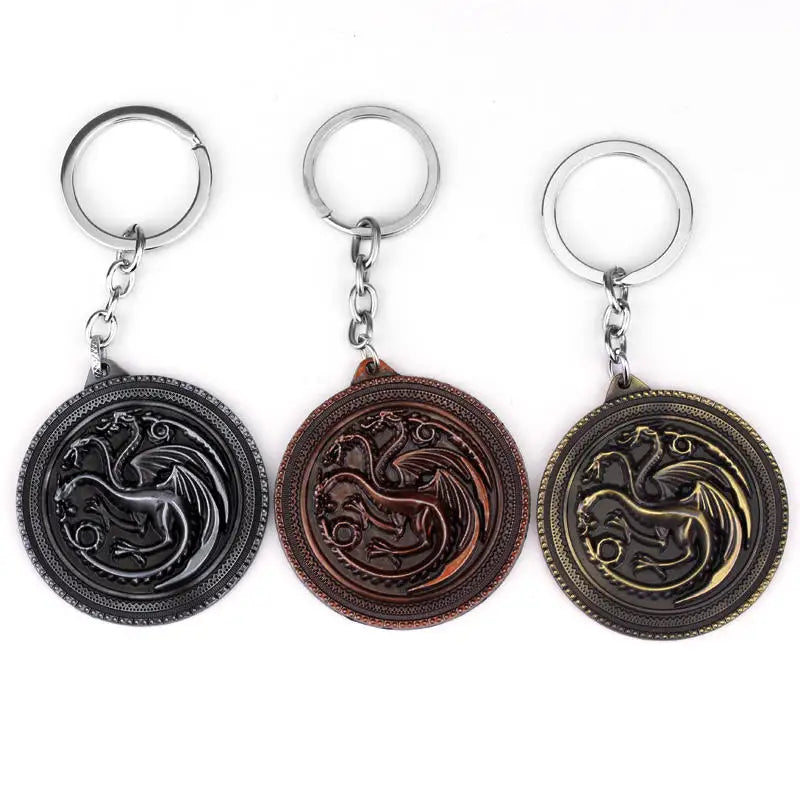 Classic Movie Dragon Shape Keychain Wolf Head Pendant Fashion Trend Bottle Opener Keyring for Fan Collectible Accessories