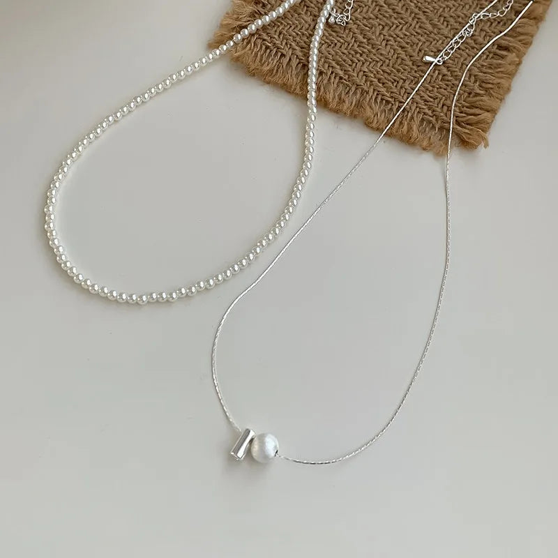 925 Silver Necklace Punk Wealth Good Wish Matte Ball Bread OT Clasp Stackable for Women Girl Jewelry Gift Dropshipping Wholesale