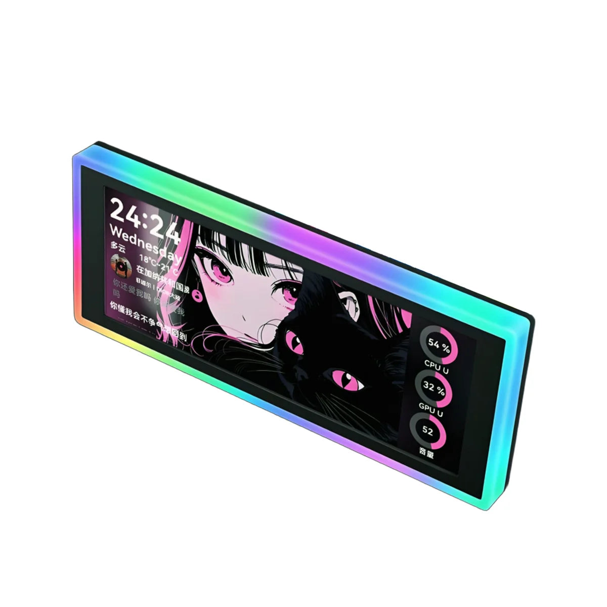 6.86-Inch Smart Secondary Screen, Customizable High-Definition Dynamic Theme Display, Small Expandable Display Side Screen
