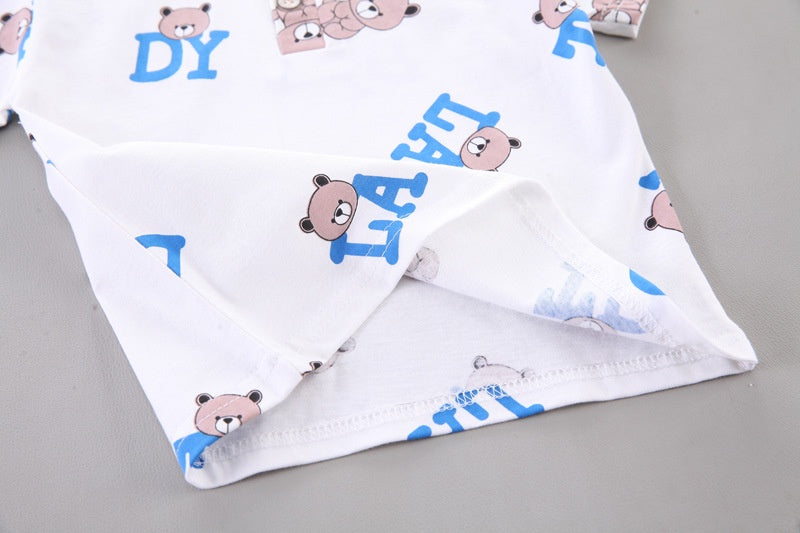 Baby New Summer Cartoon Clothing Children Boy Girls cartoon Printe Bear T Shirt Shorts 2Pcs/sets Kids Infant Toddler Cacual