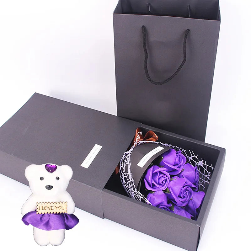 New Valentine's Day Gifts 7 Rose Artificial Flowers Wedding Decoration Mother's Day Gifts Home Decor Birthday Gifts 2023 Navidad