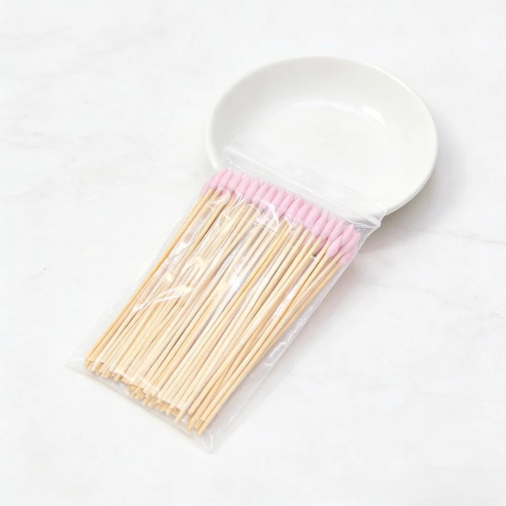 100/300/500pcs Double Pointed Cotton Swab Applicators - 6 Inch Long Cotton Swabs for Tattoo, Cleaning, Makeup & Ear Cleaning