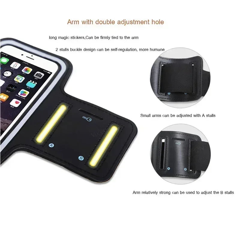 Sports Running Phone Armband Touch Screen Breathable With Key Pocket For iPhone 12-17 Pro Max For Android Gym Jogging Daily Use