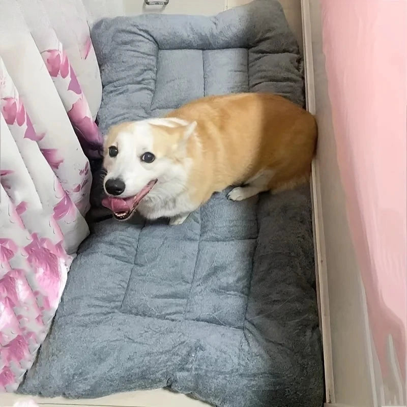 Large Plush Dog Bed Sofa Thickened Super Soft Polyester Pet Mat Dog Crate Mat Bed For Small Medium Large Dog Bed