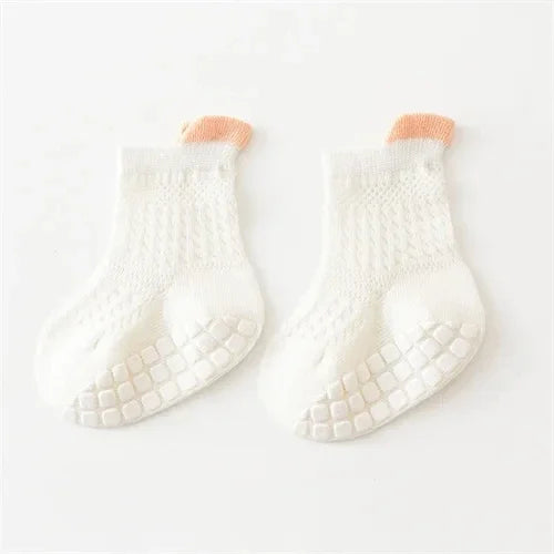 3pairs/lot 6 Colored Of Net Eye Non-slip Baby Girl Sock Hollow-out Breathable Thin Infant Girl Cotton Socks Children's Socks Kit