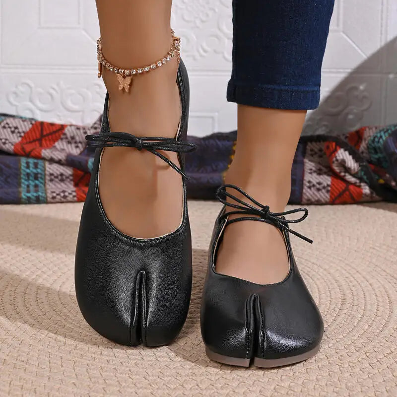 Comfort Flats Heel Silver Designer Tabi Shoes Women Summer 2026 Lightweight Lace Up Bowknot Ballet Flat Shoe Woman's Loafers