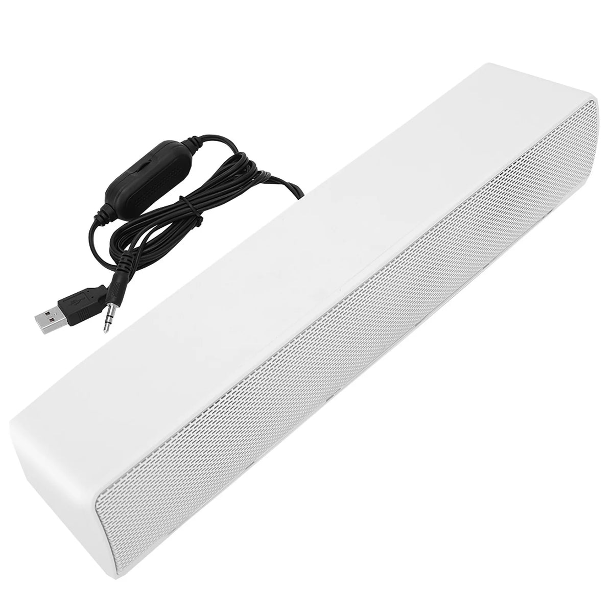 Portable Soundbar USB Wired Stereo Soundbar Music Player Bass Surround Sound Box 3.5mm Input for PC Cellphones Stereo Soundbar