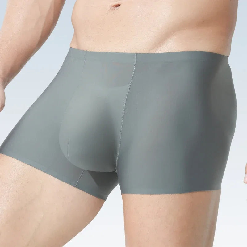 Men's Underwear Men's Wholesale Ice Silk Seamless Boxer Briefs Antibacterial Breathable Sports Summer Thin Comfortable Boxer