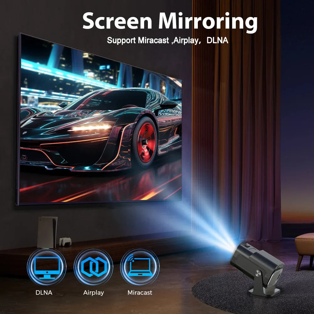 Portable  Projector, 4K Supported , WiFi 6 Bluetooth 5, Auto Keystone Correction, Android 11 Smart Home Theater Movie Projector