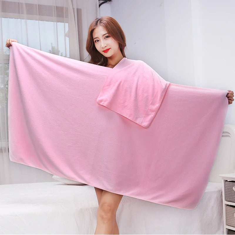 Large bath towel for home use, absorbent and soft wrap, body beauty salon, adult bath towel