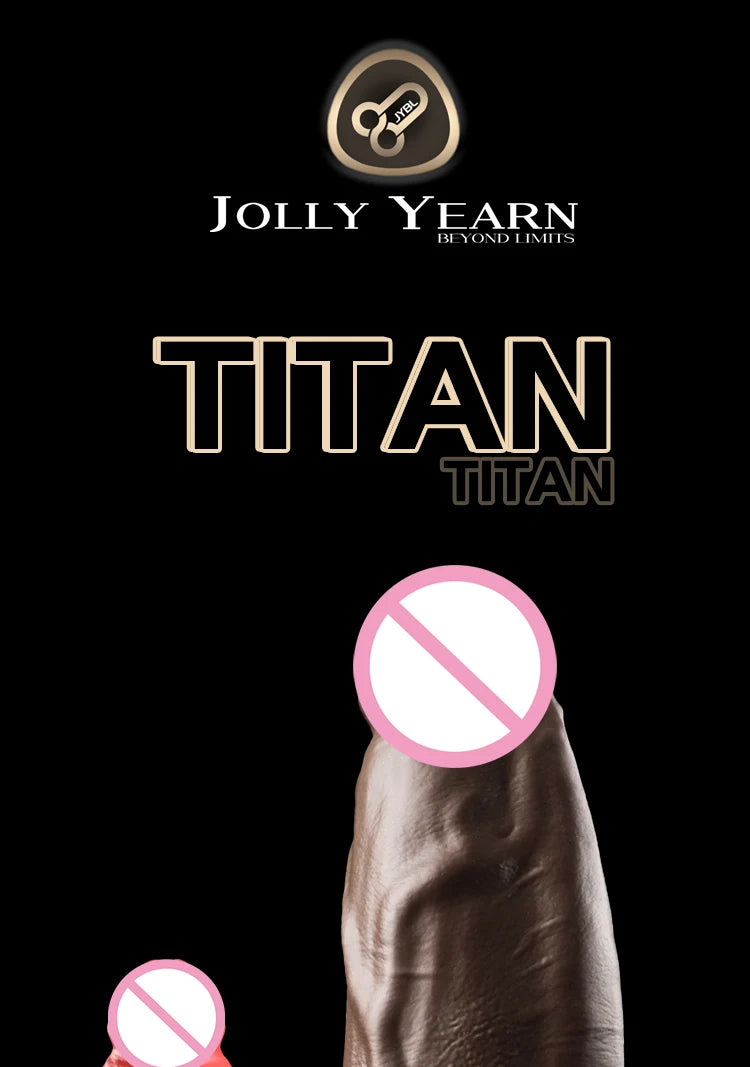 JYBL TITAN Liquid Silicone Dildo Soft Plug Adult Toy for Men Realistic Design Vibrating Option Available in Multiple Sizes