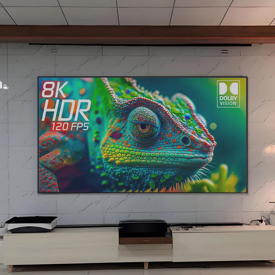 120 inch 4K Ultra HD 16:9 ALR CLR UST Ambient Light Rejecting Fixed Frame Projector Screen for Ultra-Short Throw Projectors