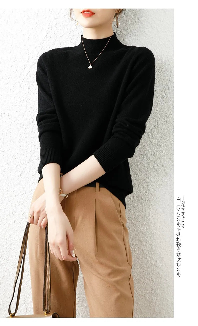 Autumn Winter Bottom Turtleneck Sweaters Women Fashion Chic Pullover Slim Long Sleeve Knitted Jumpers Soft Warm Pull Femme Top