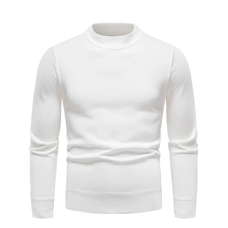 New Winter Turtleneck Sweater Thick Mens Casual Pullover Sweaters Solid Color Quality Warm Slim Turtleneck Sweaters Pullover Men