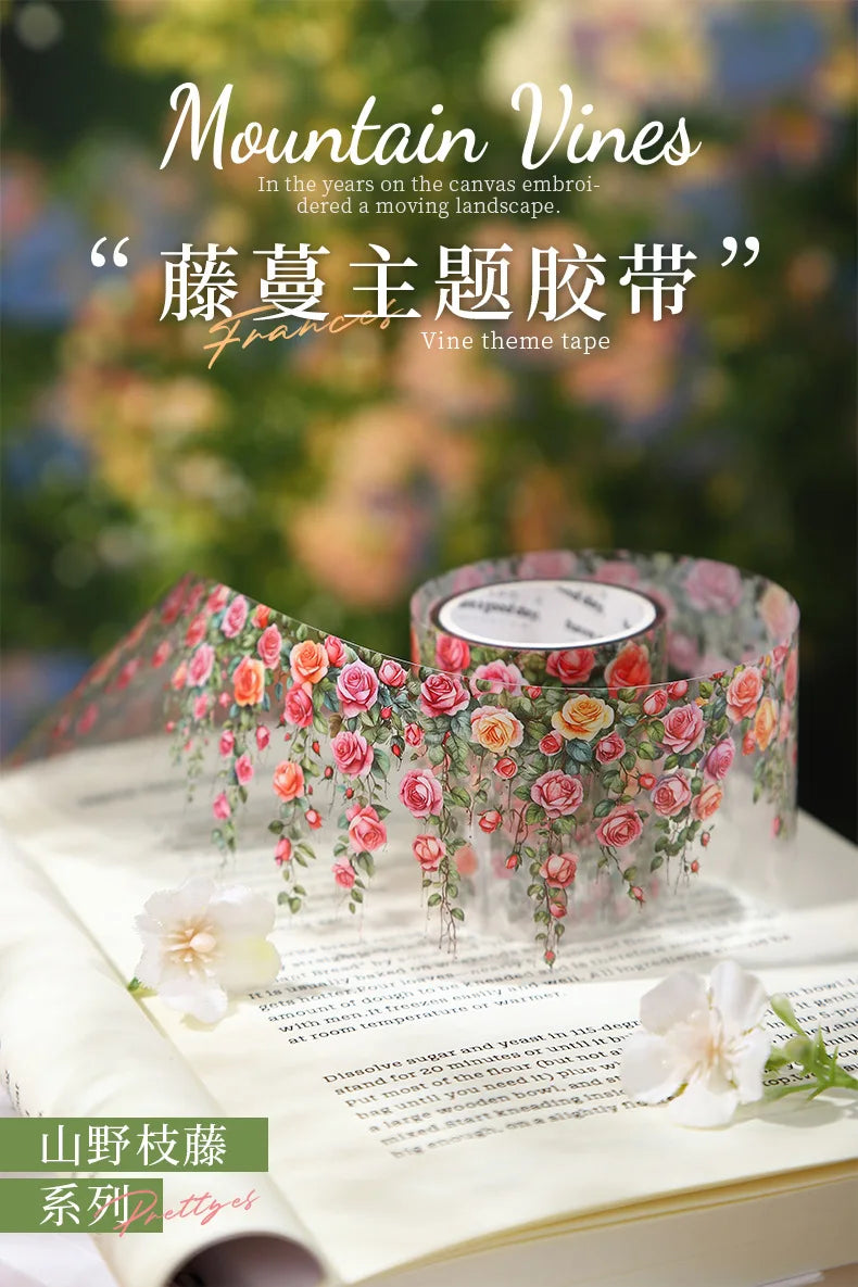 5*200cm 1roll INS Fresh vine theme PET tape Stickers Adhesive Diy Scrapbooking Diary Scrapbooking Collage material Scrapbooking