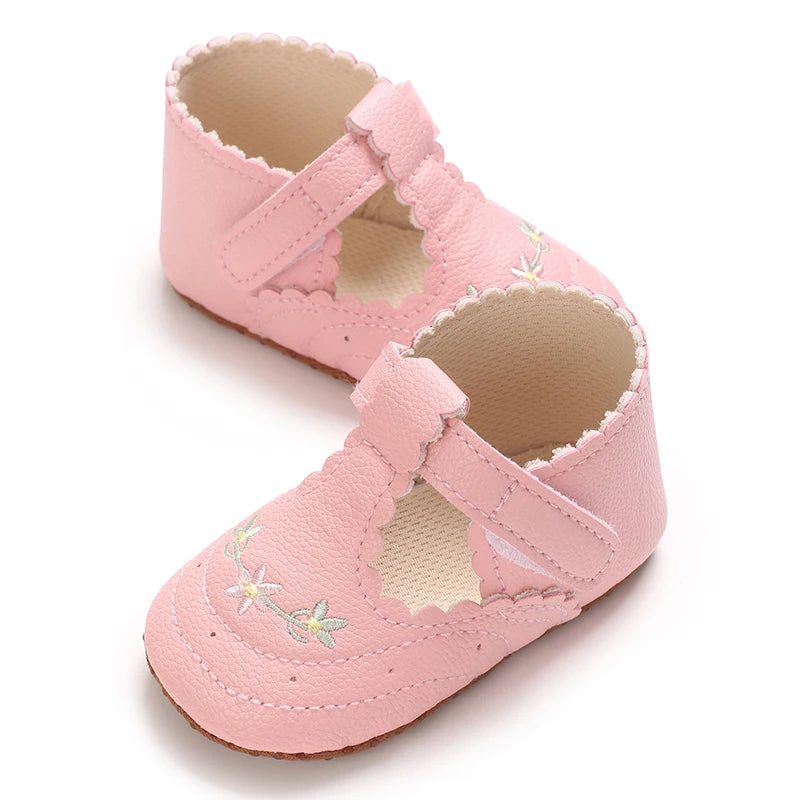0-18M Baby Girl Princess Shoes Cute Printed Soft Cloth Bottom Anti slip Spring and Autumn Princess Shoes First Step Shoes