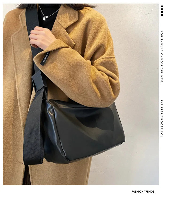 Tilorraine women bag leather large capacity single shoulder bag PU female versatile messenger bag retro style crossbody bag