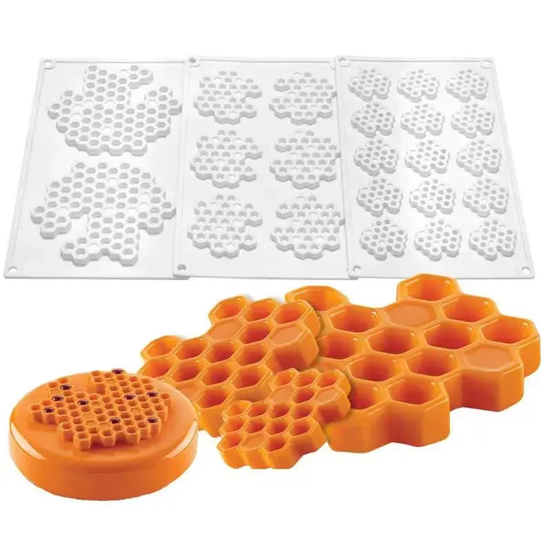 Honeycomb Mousse Cake Mold DIY Chocolate French Dessert Decoration Baking Silicone Mold Kitchen Baking Tool