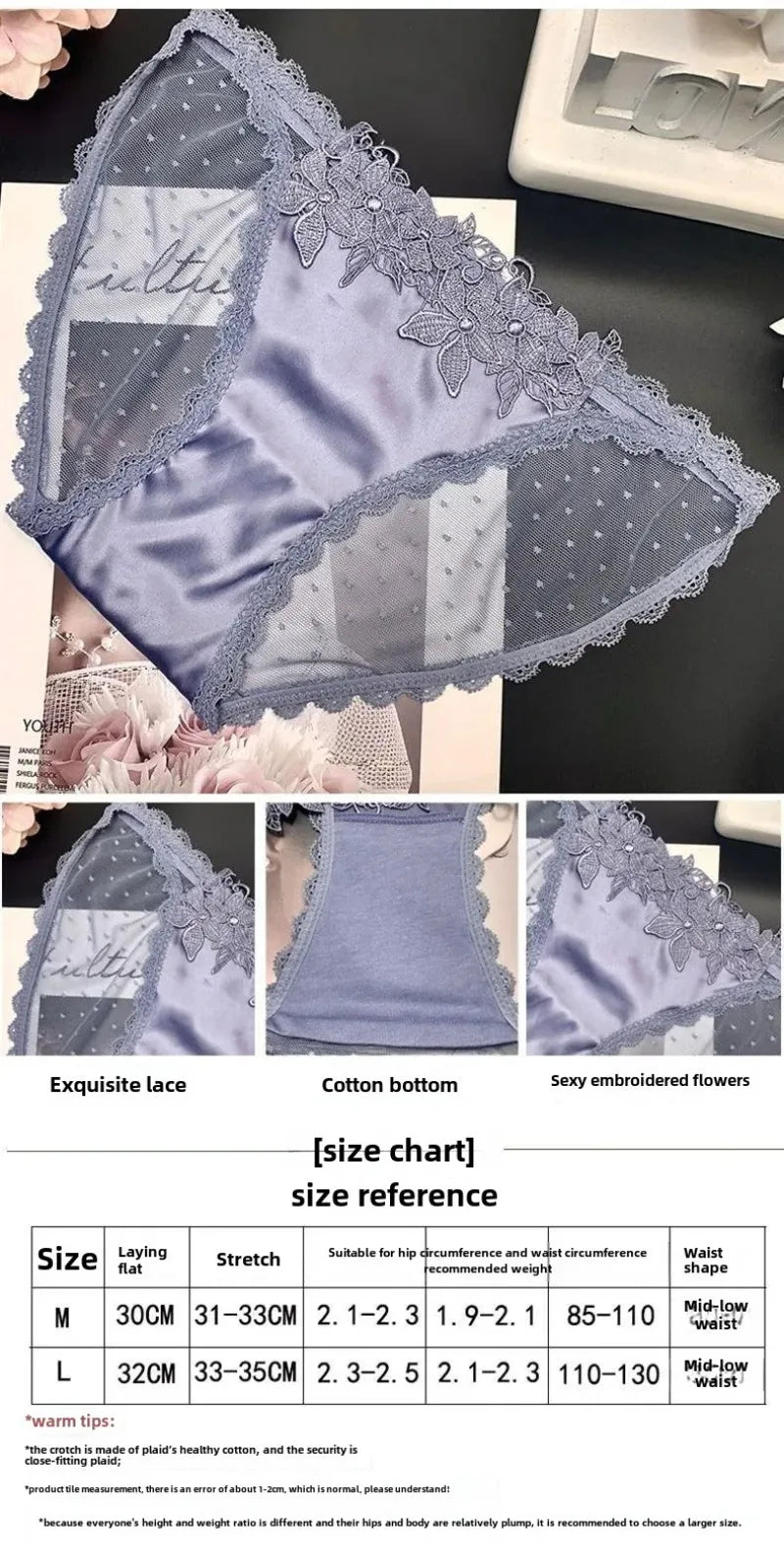 Women's Underwear Sexy Fashionable Satin Lace Thangka Embroidered Transparent Enticing Women's Underwear