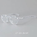 57171 Vintage Round Acetate Spectacles Frame Women Fashion Rivet Optical Transparent Eyeglass Men Trend Prescription Glasses