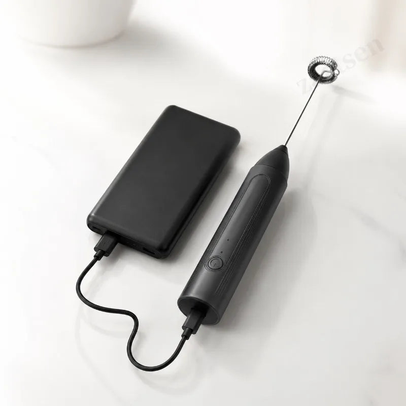 Wireless Milk Frother Electric Type-C Handheld Blender Stainless Steel Mini Coffee Maker Whisk Mixer For Coffee Cappuccino Cream